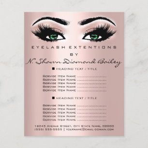 Makeup Artist Beauty Salon Lash Ro Grönt Öga Flygblad