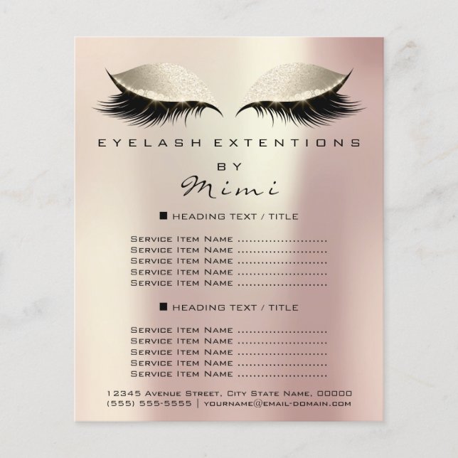 Makeup Artist Beauty Salon LashFlyer Ro Flygblad (Framsidan)