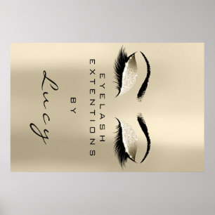 Makeup Artist Beauty Salon LashIvory Glitter Poster