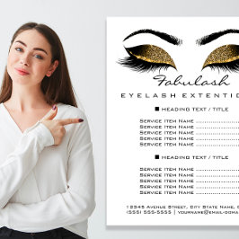 Makeup Artist Beauty Salon Pris List Flyer White