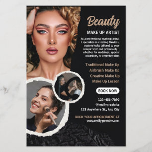 Makeup Artist Beauty Salon Professionell Business Flygblad