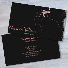 Makeup Artist Beauty Salon Ro Guld Glitter Black Visitkort