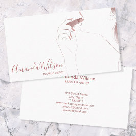 Makeup Artist Beauty Salon Ro Guld Glitter Chic Visitkort
