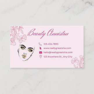 Makeup artist Beauty Salon, Rosa Design Beauty Visitkort