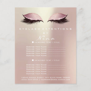 Makeup Artist Beauty Salon Rosa Guld Glitter Flyer