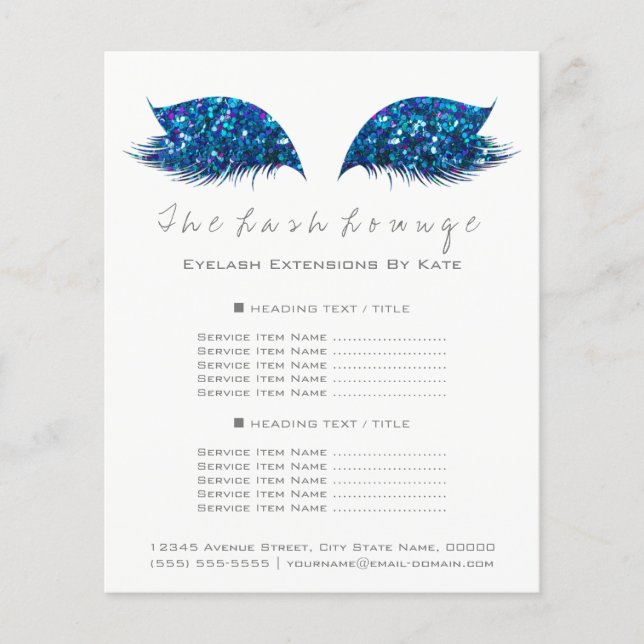 Makeup Artist Beauty Salon White Flyer Blue Navy (Framsidan)