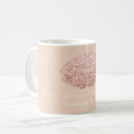 Makeup Artist Beauty Studio Ro Guld Glitter Kaffemugg