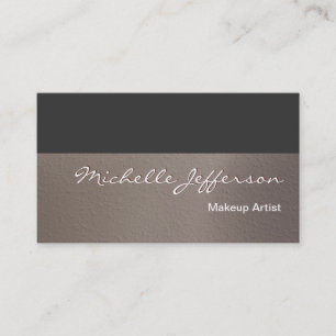 Makeup Artist Beige Grått Background Affärskort Visitkort