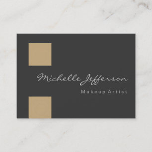 Makeup Artist Beige Grått Knubbig Affärskort Visitkort