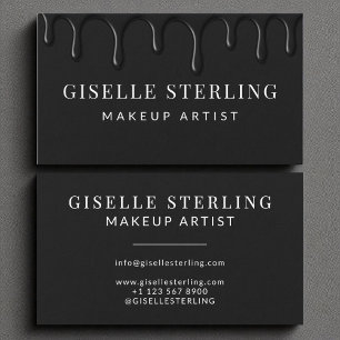 Makeup Artist Black Dripping Luxe Visitkort