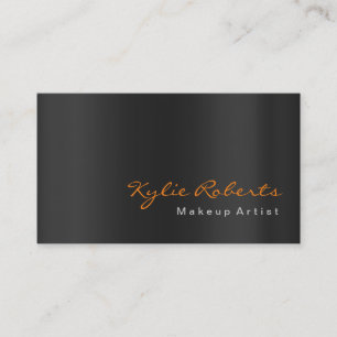 Makeup Artist Black Grått Orange Calligraphy Visitkort