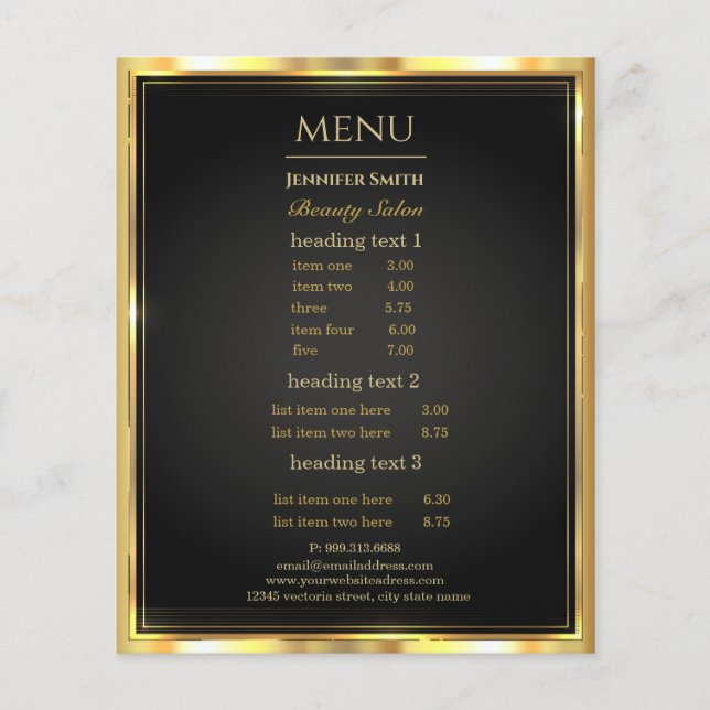 Makeup Artist Black Guld flyer (Framsida)