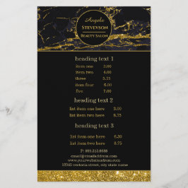 Makeup Artist Black Guld Marble flyer