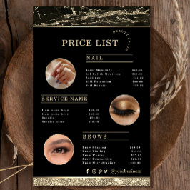 Makeup Artist Black Guld Marble flyer