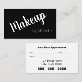 Makeup Artist Black White-avtalskort Tidsbeställning Kort
