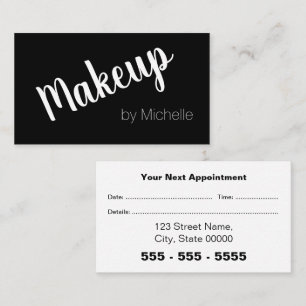 Makeup Artist Black White-avtalskort Tidsbeställning Kort
