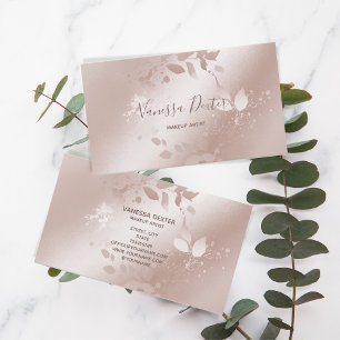Makeup Artist Blommigt Lash Event Planner Ro Guld Visitkort