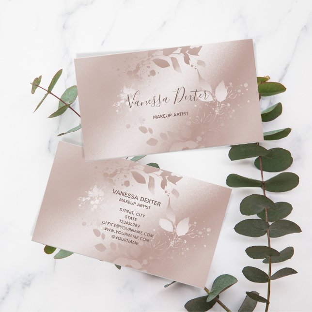 Makeup Artist Blommigt Lash Event Planner Ro Guld Visitkort (Skapare uppladdad)