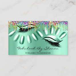 Makeup Artist Brow Eyelash Drips Emerald Grönt Visitkort