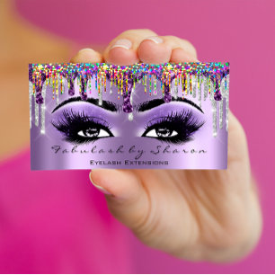 Makeup Artist Brow Eyelash Drives Lila Holograph Visitkort