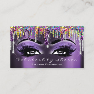 Makeup Artist Brow Eyelash Drives Violet Holograph Visitkort