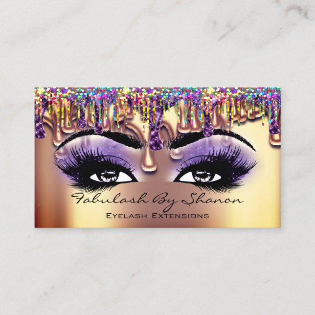 Makeup Artist Brow Eyelash Extens Drives Holograph Visitkort (Framsida)