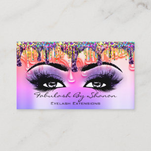 Makeup Artist Brow Eyelash Lila Drick Holografi Visitkort