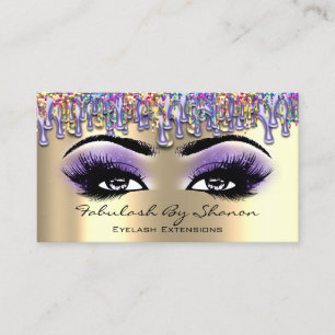 Makeup Artist Brow Eyelash Lila Dricker Regnbåge Visitkort