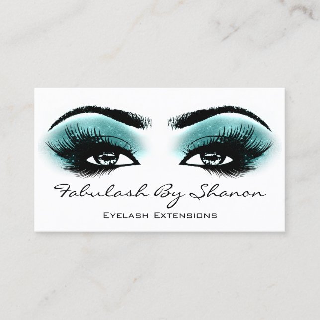 Makeup Artist Brow Eyelash Smoky Teal Visitkort (Framsida)