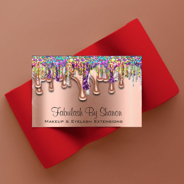 Makeup Artist Brow Lila Holograph Visitkort (Makeup Artist Brow Purple Holograph Business Card)