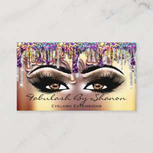 Makeup Artist Brown Eyelash Guld Drives Holograph Visitkort