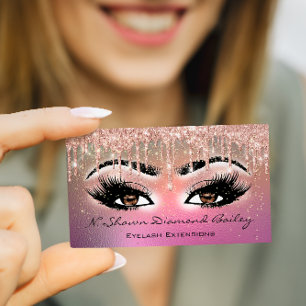 Makeup Artist Brown Eyelash Ro Guld ombre-droppar Visitkort