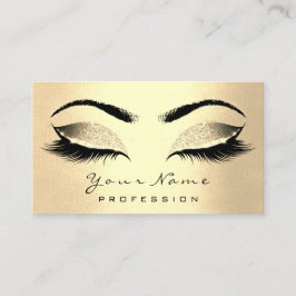 Makeup Artist Brown Lash Glitter Champaigne Guld Visitkort