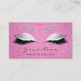 Makeup Artist Brown Lash Glitter Grått Rosa ros Visitkort