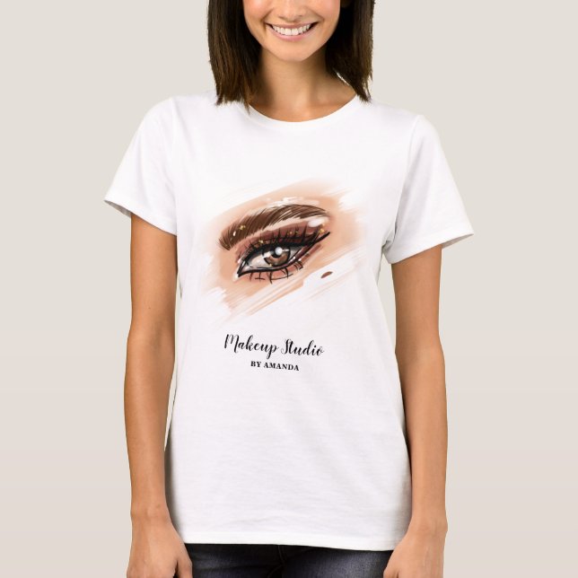 Makeup Artist Brown Ögon Long Lash T Shirt (Framsida)