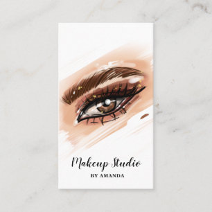 Makeup Artist Brown Ögon Long Lash Visitkort