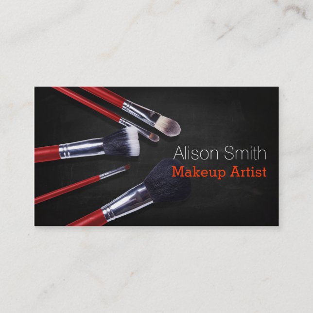 Makeup Artist brushes / Cosmetic Brushes Visitkort (Framsida)