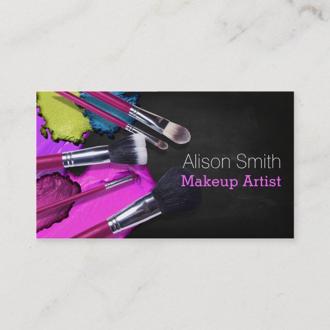 Makeup Artist brushes / Cosmetic Brushes Visitkort (Framsida)