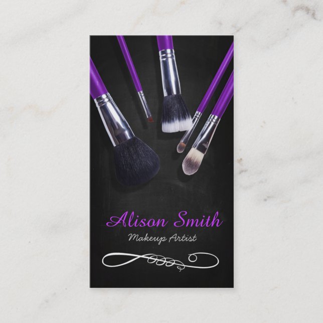 Makeup Artist brushes / Cosmetic Brushes Visitkort (Framsida)