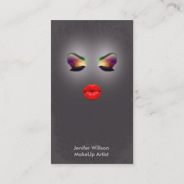 Makeup Artist Business Card Visitkort (Baksida)