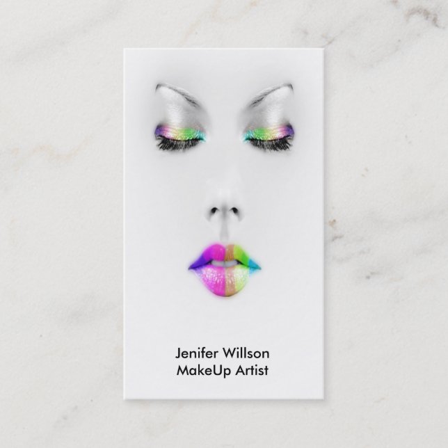 Makeup Artist Business Card Visitkort (Framsida)