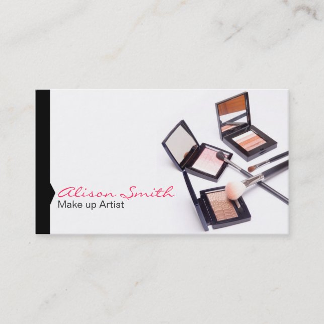 Makeup artist business card visitkort (Framsida)
