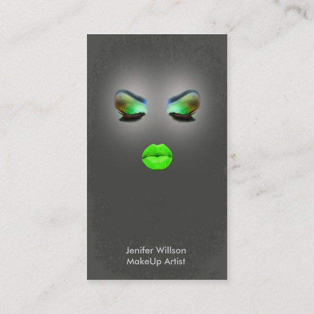 Makeup Artist Business Card Visitkort (Baksida)