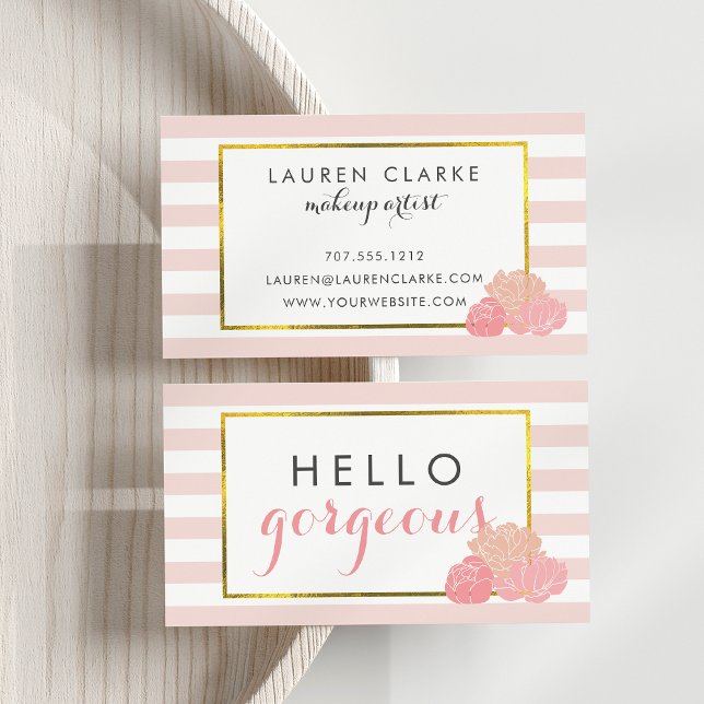 Makeup Artist Cards | Hej Gorgous Dubbla Sided Visitkort (Skapare uppladdad)