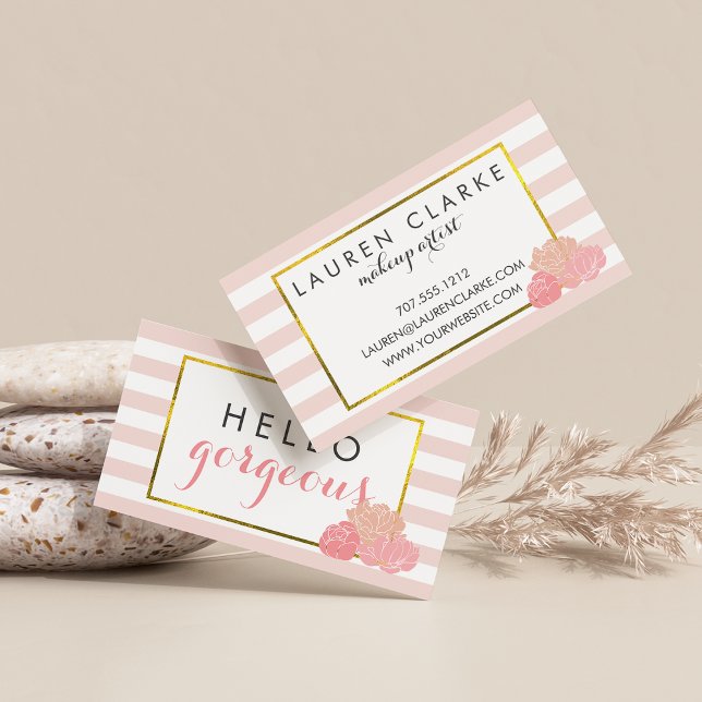 Makeup Artist Cards | Hej Gorgous Dubbla Sided Visitkort (Skapare uppladdad)