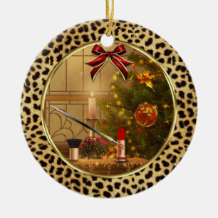 Makeup Artist Cheetah Skriv ut Personlig Ornament