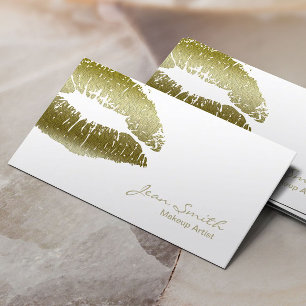 Makeup Artist Chic Guld Kiss Elegant Visitkort