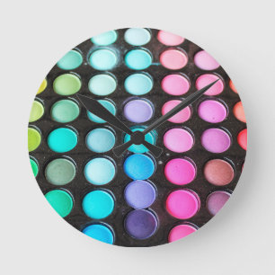 Makeup Artist Colorful Eyeshadow Makeup Pallet Rund Klocka