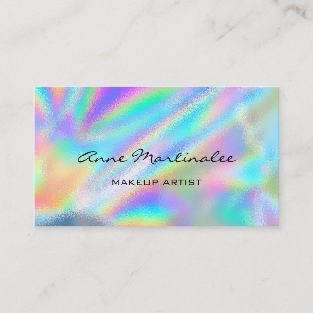 Makeup Artist Colorful Holography Visitkort (Framsida)