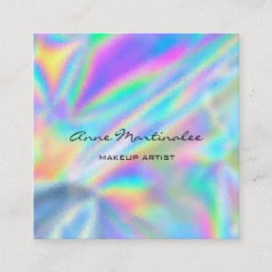 Makeup Artist Colorous Holographic Fyrkantigt Visitkort